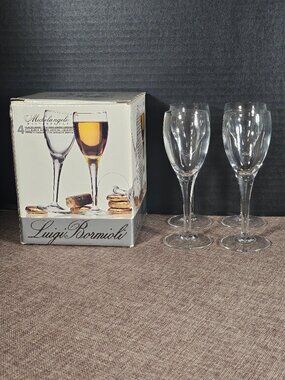 Luigi Bormjoli Michelangelo Masterpiece 2.25 Ounce Crystal Liqueur Glasses Boxed